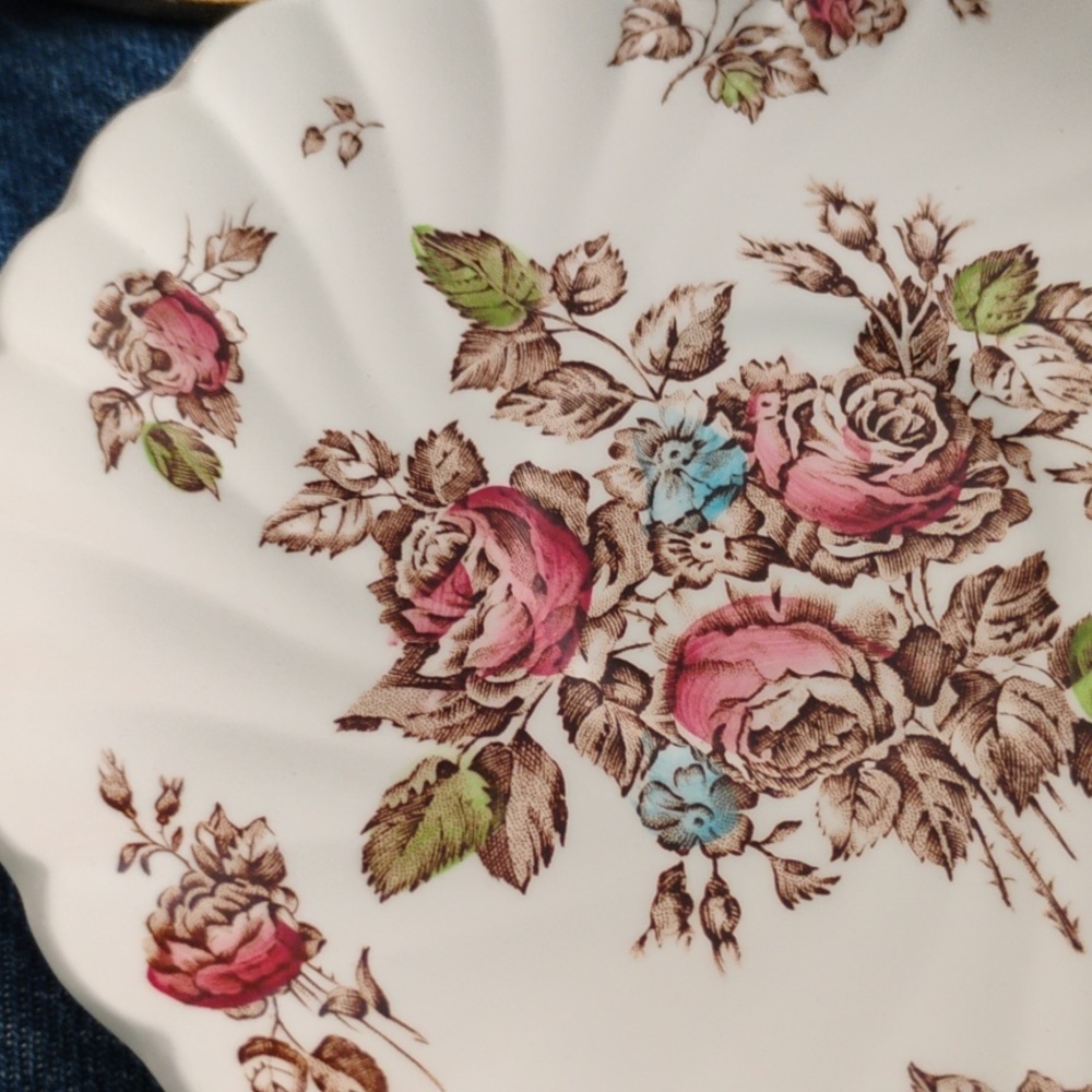 ⚜️ JOHNSON BROTHERS, Devon Sprays, Saucer Scallopped Edge PRISTINE